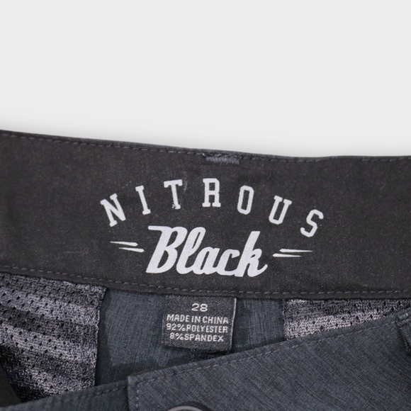Mens Nitrous Black Stretch Hybrid Shorts Size 28 Active Breathable Dark Gray - Picture 6 of 9